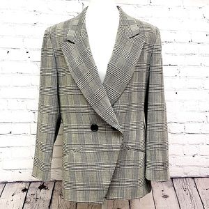 Christian Dior Vintage Black & White Plaid Blazer